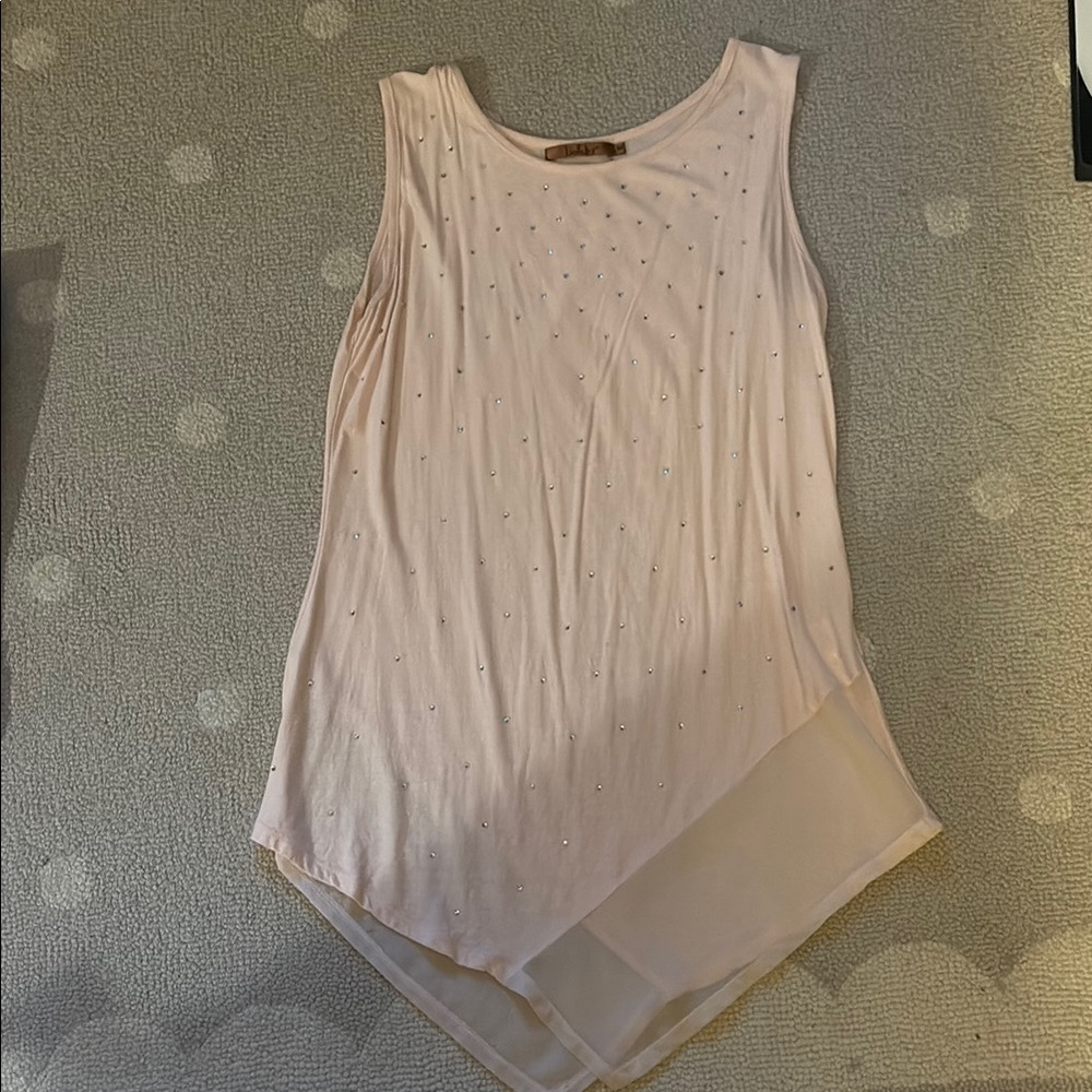 Belldini Pink Asymmetrical Sleeveless Tank Top